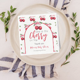 Cherry auf Top Coquette Pink Bow Baby Dusche Serviette