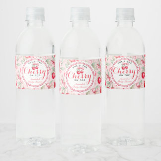 Cherry Baby Dusche Wasser Flasche Etikett Wrap