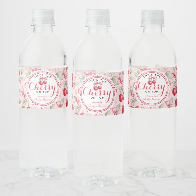 Cherry Baby Dusche Wasser Flasche Etikett Wrap (Flaschen)