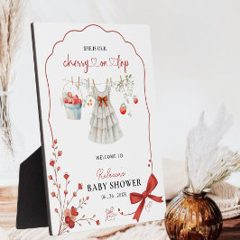 Cherry Baby Girl Dusche Begrüßungszeichen - Coquet Fotoplatte