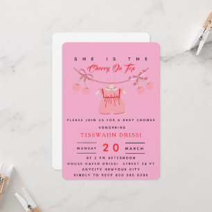 Cherry Baby Shower Einladung Kirsche auf oberster