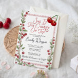 Cherry Baby Shower Invitation Einladung<br><div class="desc">Announce your sweet celebration with this editable "She's the Cherry on Top" baby shower invitation template featuring whimsical hand-drawn florals.</div>