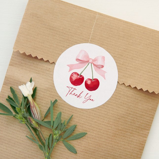 Cherry Baby Shower Runder Aufkleber (Von Creator hochgeladen)