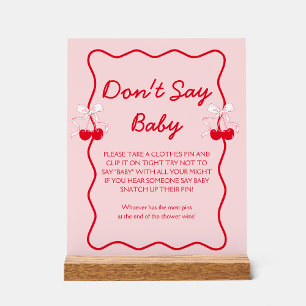 Cherry Baby Shower Say Baby Game nicht Acrylschild