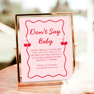 Cherry Baby Shower Say Baby Game nicht Poster