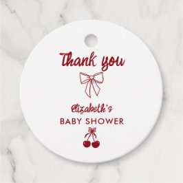 Cherry Baby Shower Thank you Bows Coquette Geschenkanhänger