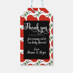 Cherry Baby Shower Twins Danke Geschenkanhänger