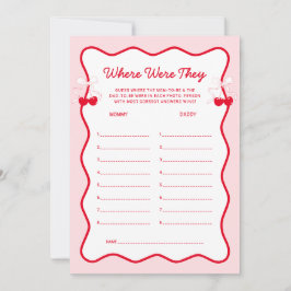 Cherry Baby Shower Where Were They Game Einladung