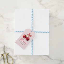 Cherry Baby Showmarke mit rosa Bow Geschenkanhänger