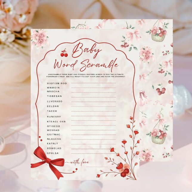 Cherry Baby Word Scramble Game | Rosa Bow-Dusche (Von Creator hochgeladen)
