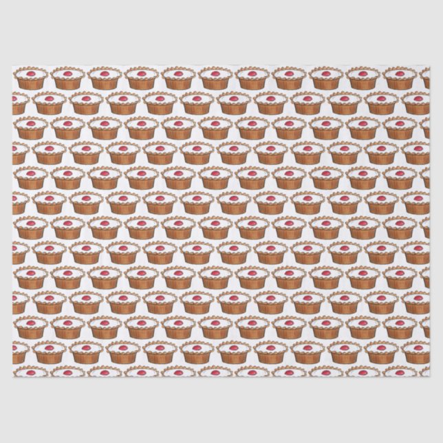 Cherry Bakewell Tart British Food UK Pastry Baking Seidenpapier (Vorderseite)