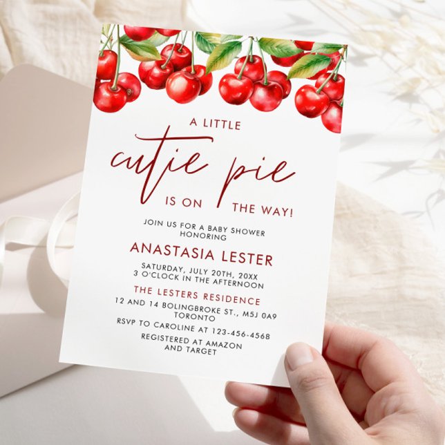 Cherry Berry Sweet Baby Shower Einladung (Von Creator hochgeladen)