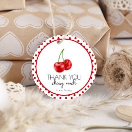 Cherry Birthday Party Danke Gast Fvor Tag, Runder Aufkleber