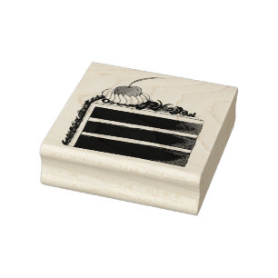 Cherry Black Forest Cake Slice Geburtstagsparty Fo Gummistempel