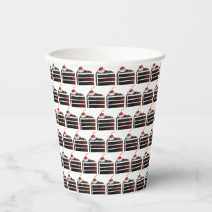Cherry Black Forest Cake Slice Geburtstagsparty Fo Pappbecher