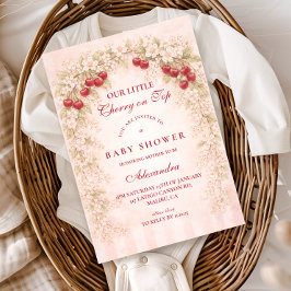 Cherry Bloom Floral Baby Shower  Einladung