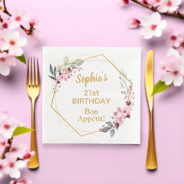 Cherry Blossom 21. Geburtstag Abendessen Party Nap Serviette