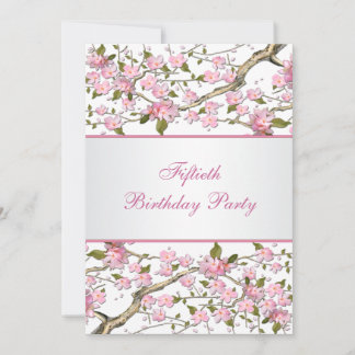 Cherry Blossom 50. Geburtstagsparty Einladung