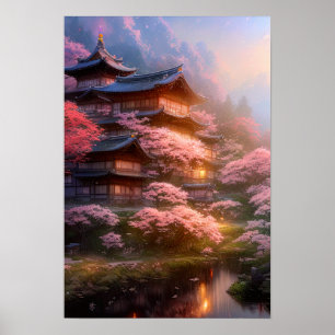 Cherry Blossom Abend Poster
