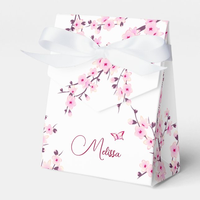 Cherry Blossom Add Name Birthday  Geschenkschachtel (Vorderseite)