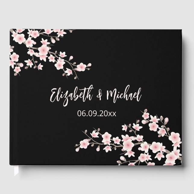 Cherry Blossom Apricot  Floral | Wedding Gästebuch (Vorderseite)