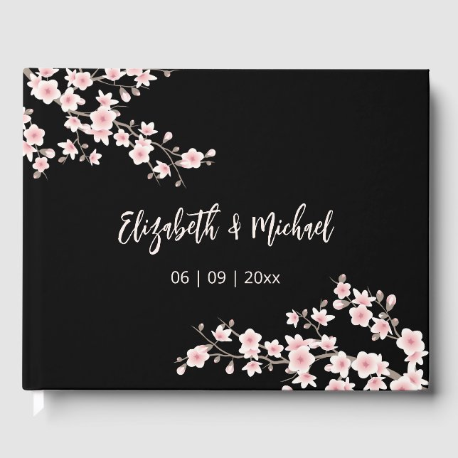 Cherry Blossom Apricot  Floral | Wedding Gästebuch (Vorderseite)