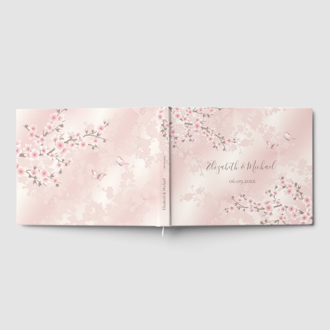 Cherry Blossom Apricot | Hochzeit Gästebuch (Voll)