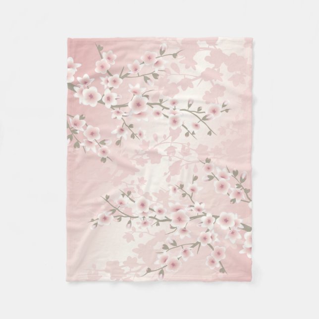 Cherry Blossom Apricot Vintag Fleecedecke (Vorderseite)