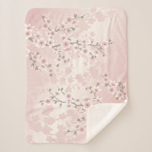 Cherry Blossom Apricot Vintag  Sherpadecke (Vorderseite)