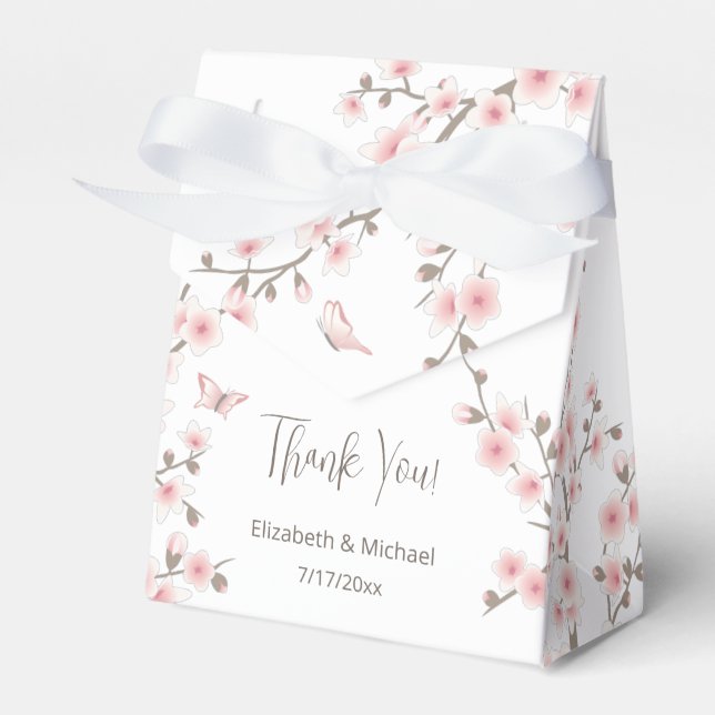 Cherry Blossom Apricot Vintage Blüte Vielen Dank Geschenkschachtel (Vorderseite)