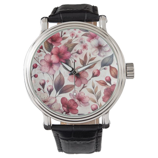 Cherry Blossom Armbanduhr (Vorderseite)
