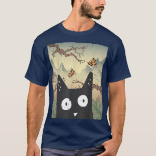 Cherry Blossom Ästhetik Alt Niedlich Anime Kitten  T-Shirt