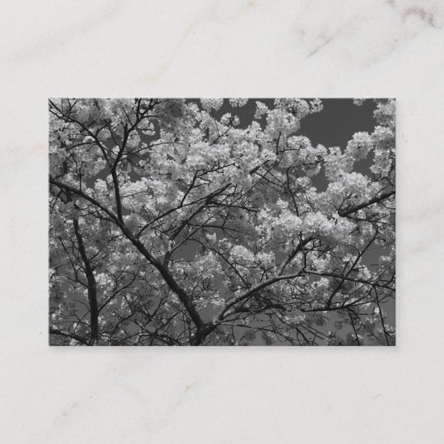 Cherry Blossom B&W Visitenkarte (Vorderseite)