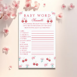 Cherry Blossom Baby Word Scramble Game Flyer