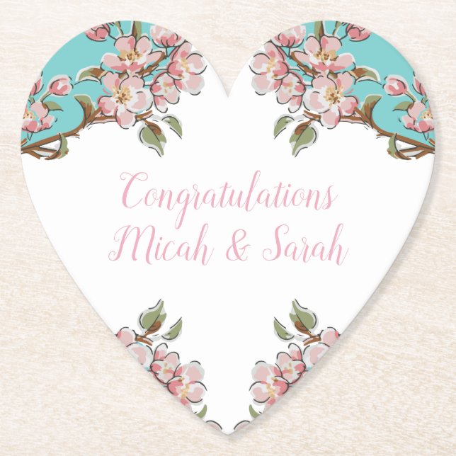 Cherry Blossom Babydusche Untersetzer (Vorderseite)