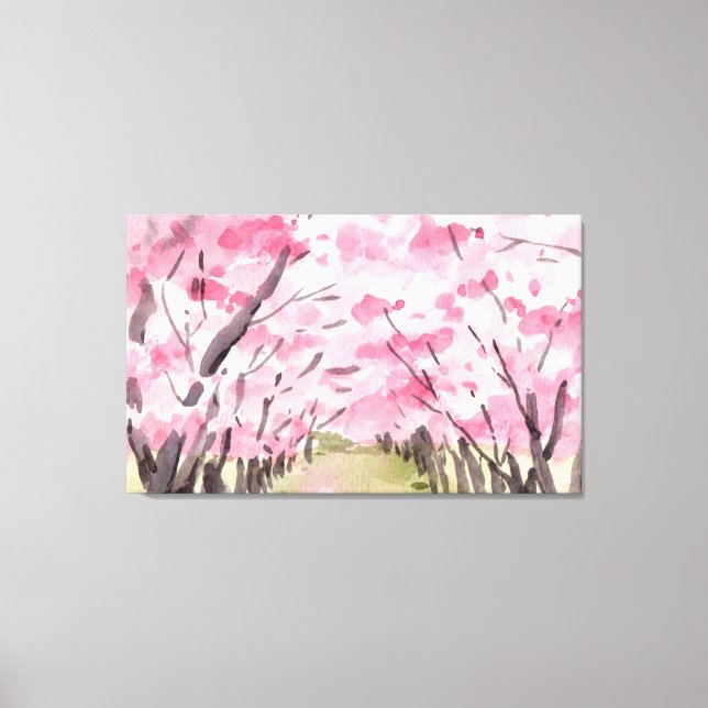 Cherry Blossom Baumkonzept Kunst, Dichtung und Mus Leinwanddruck (Vorderseite)