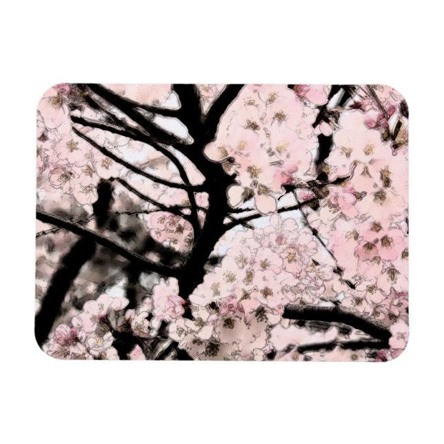 Cherry Blossom bearbeitet Magnet (Horizontal)