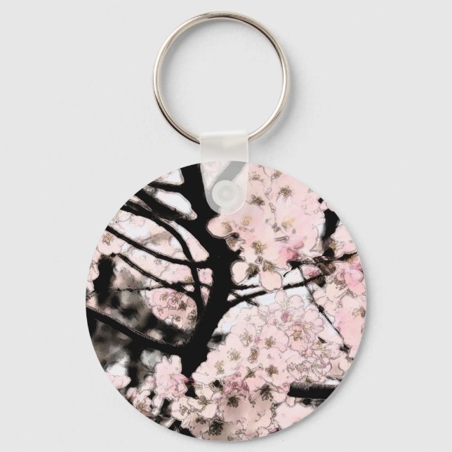 Cherry Blossom bearbeitet Schlüsselanhänger (Vorderseite)