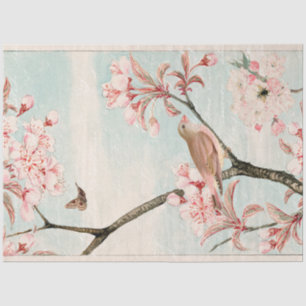 Cherry Blossom Bird Vintag Bee Moth Decoupage Seidenpapier