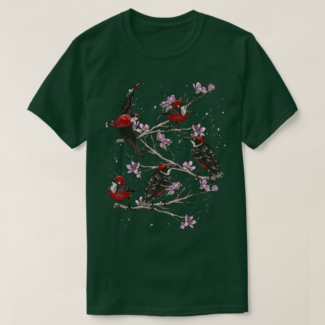 Cherry Blossom Bird Watching Sakura Bird Watcher B T-Shirt (Design vorne)