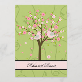 Cherry Blossom Birds Probe Abendessen Einladung