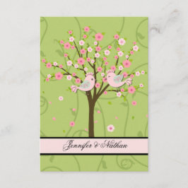 Cherry Blossom Birds RSVP Card Karte