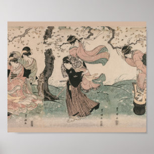 Cherry Blossom Blick im Frühjahr Japanisch Ukiyo-e Poster