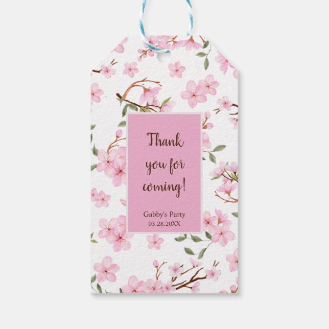 Cherry Blossom Bloom Gift Tag Geschenkanhänger (Rückseite)