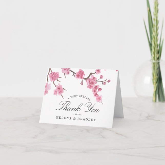 Cherry Blossom Bloom | Hochzeit Danke (Vorderseite)