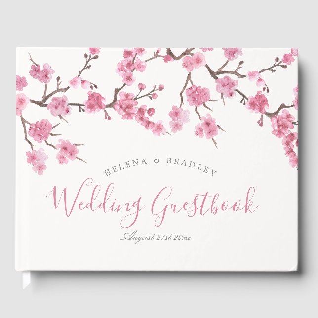 Cherry Blossom Bloom | Hochzeit Gästebuch (Vorderseite)