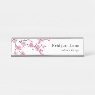 Cherry Blossom Bloom Name + Titel Schreibtischnamensplakette