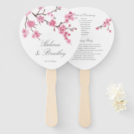 Cherry Blossom Bloom | Rosa | Hochzeitsprogramm Fächer