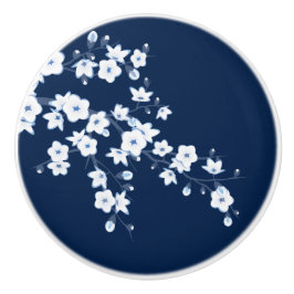 Cherry Blossom Blue White Keramikknauf