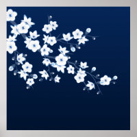 Cherry Blossom Blue White